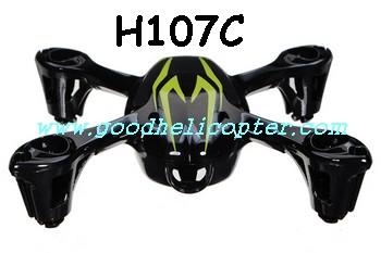 HUBSAN-X4-H107C Quadcopter parts H107C Body Cover (black-green color) - Click Image to Close